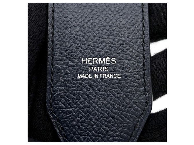Tracolla in pelle Epsom Hermès Nero Blu Arancione - vista 8