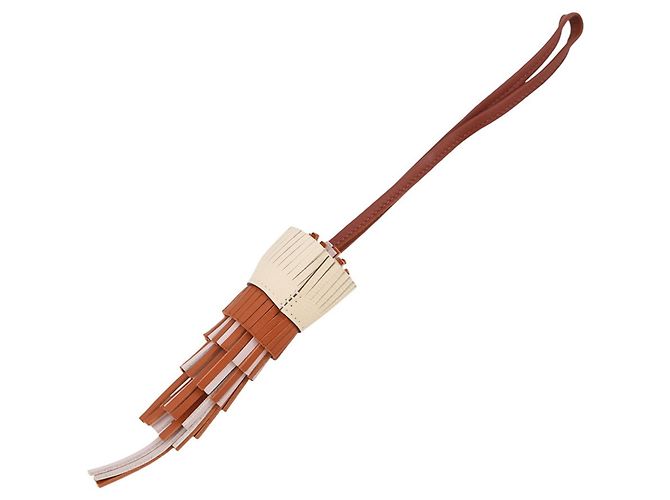Hermès Charm per borsa Hermes - Chouette Pain d'Épices Rosa Bianco Rosso Beige - vista 3