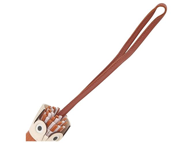 Hermès Charm per borsa Hermes - Chouette Pain d'Épices Rosa Bianco Rosso Beige - vista 4
