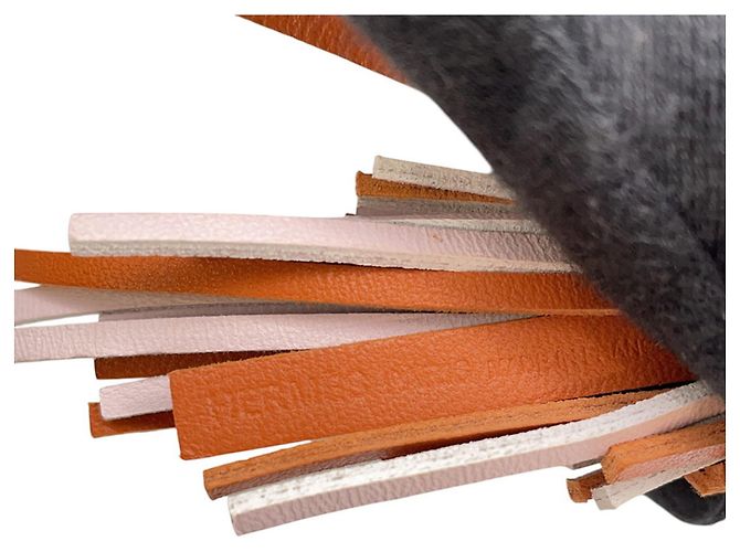 Hermès Charm per borsa Hermes - Chouette Pain d'Épices Rosa Bianco Rosso Beige - vista 8