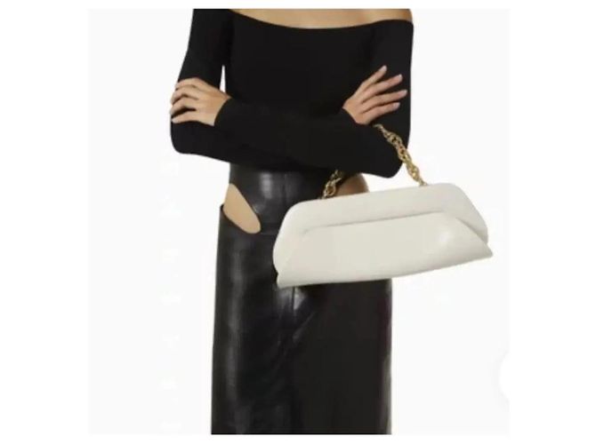 Autre Marque Themoirè Clutch Bios in Pelle Crema Crudo - vista 4