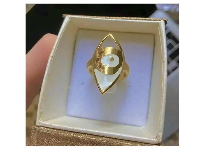 inconnue Folli Follie Emaille-Ring Goldfarben Golden - Ansicht 4