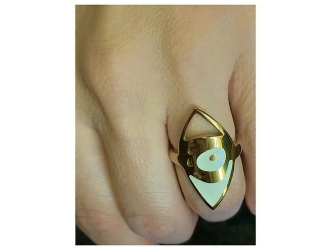 inconnue Folli Follie Emaille-Ring Goldfarben Golden - Ansicht 5