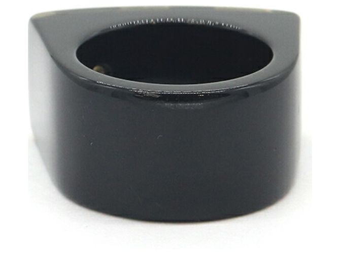 Anello Chanel in resina nera Nero - vista 2