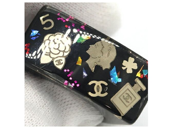 Anello Chanel in resina nera Nero - vista 5