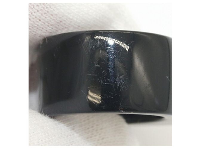 Anello Chanel in resina nera Nero - vista 6