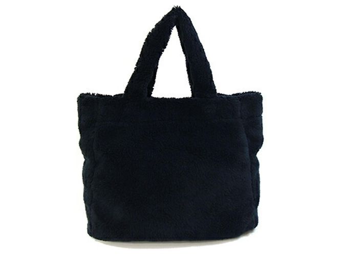 Prada Terry 1BG130 Tote Bag Schwarz Polyester Weiß - Ansicht 2