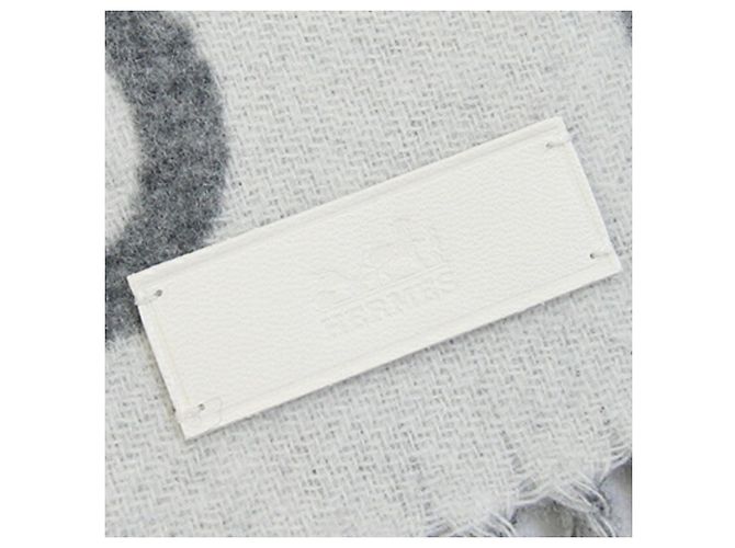 Hermès Stola Hermes 100% Cashmere Nero e Grigio Marrone - vista 4