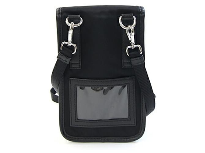 Borsa a tracolla in nylon nero e pelle Prada - vista 2