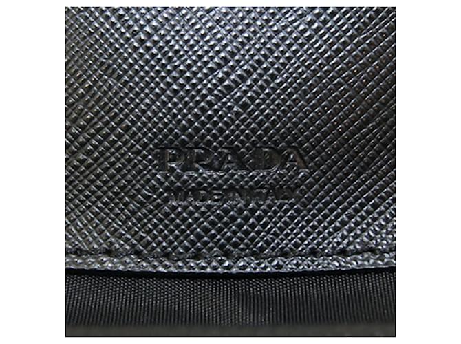 Borsa a tracolla in nylon nero e pelle Prada - vista 4