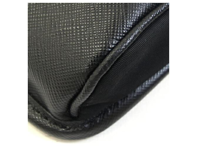 Borsa a tracolla in nylon nero e pelle Prada - vista 5