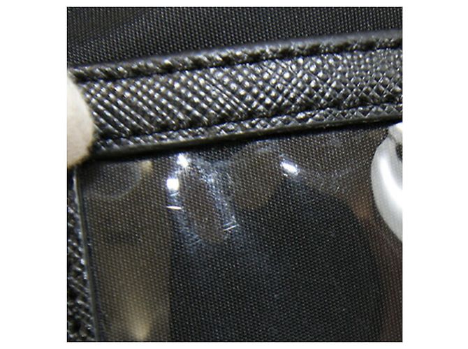 Borsa a tracolla in nylon nero e pelle Prada - vista 8