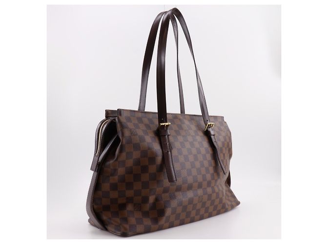 Borsa Tote Louis Vuitton Chelsea N51119 Marrone - vista 3