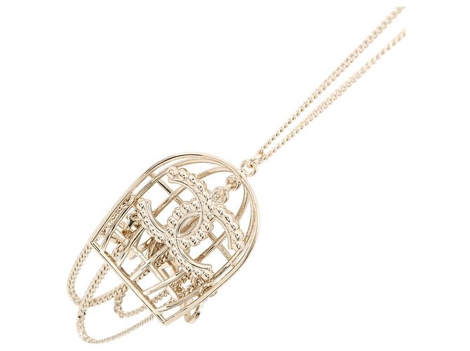 Collana con design Birdcage Chanel D'oro - vista 3