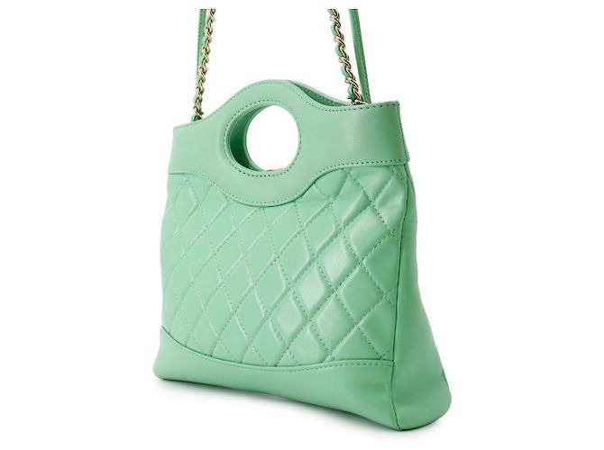 Borsa a tracolla Chanel Matelassé Small Chain Verde chiaro - vista 2