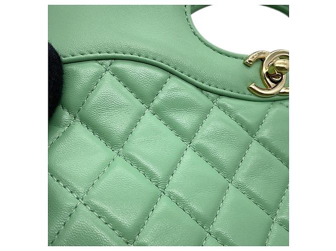 Borsa a tracolla Chanel Matelassé Small Chain Verde chiaro - vista 7