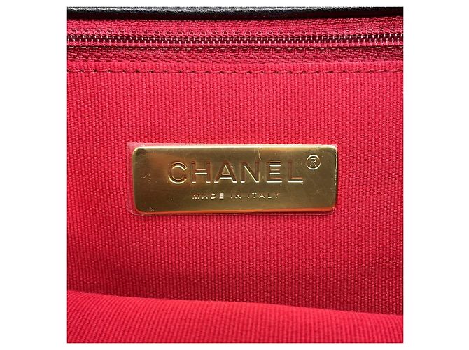 Borsa a Spalla con Catena Chanel 19 Large Nero - vista 16