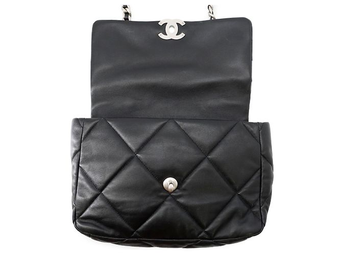 Borsa a Spalla con Catena Chanel 19 Large Nero - vista 6