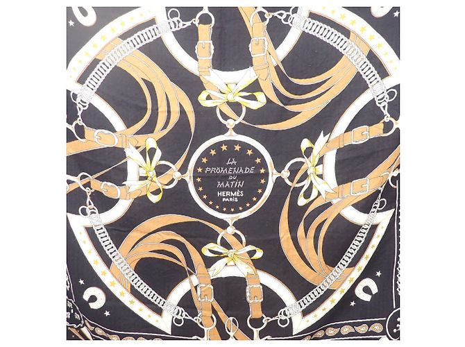 Silk In Hermès Hermes Carre Schal 140 Braun Schwarz - Ansicht 2