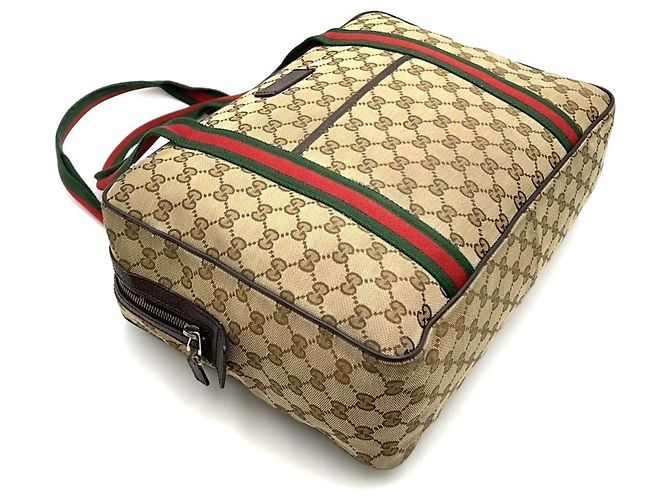 Borsa Tote Gucci GG Canvas Sherry Marrone - vista 3