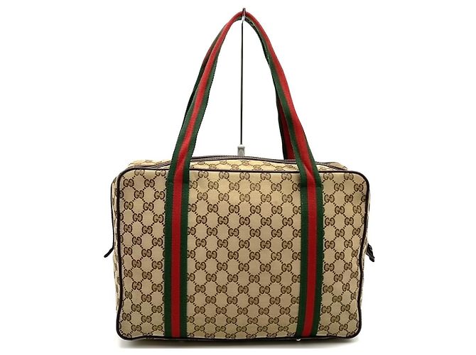 Borsa Tote Gucci GG Canvas Sherry Marrone - vista 4