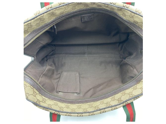 Borsa Tote Gucci GG Canvas Sherry Marrone - vista 6