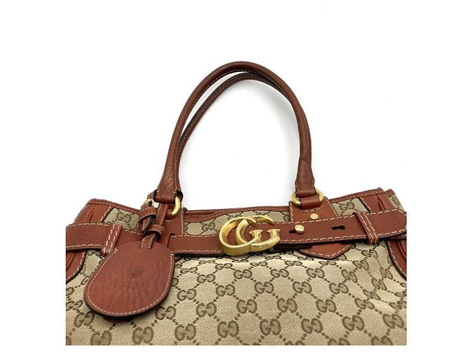 Borsa Tote Gucci GG Canvas Marrone - vista 5