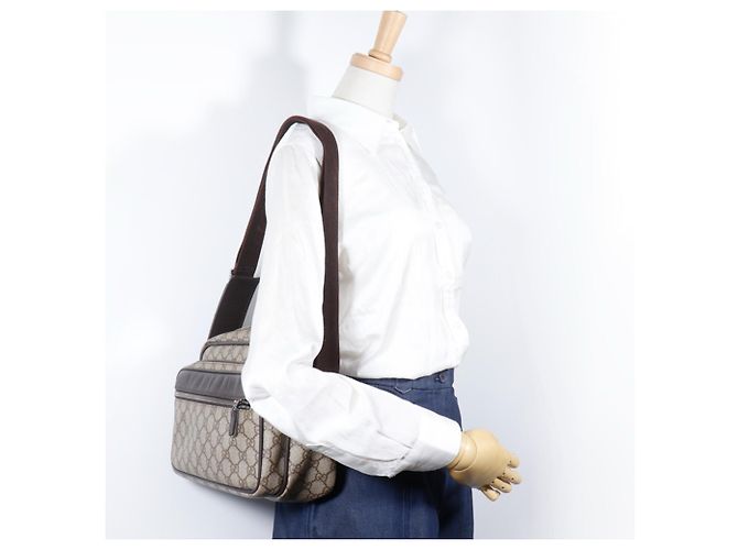 Borsa a tracolla Gucci GG Supreme Canvas Marrone - vista 14
