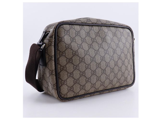 Borsa a tracolla Gucci GG Supreme Canvas Marrone - vista 3