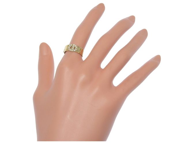 Bague anneau Christian Dior en or jaune 18K et diamants Doré - vue 2