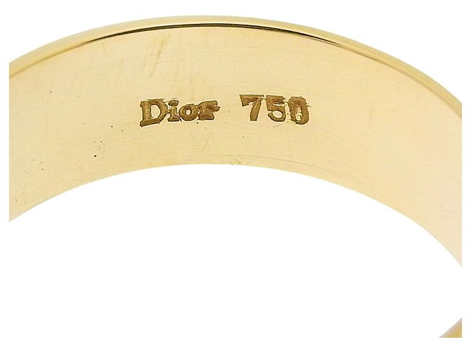 Bague anneau Christian Dior en or jaune 18K et diamants Doré - vue 6