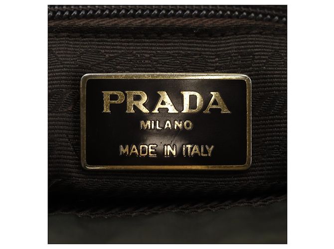 Borsa tote Prada in nylon kaki Cachi - vista 17