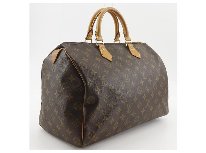 Borsa Louis Vuitton Speedy 35 Marrone - vista 3