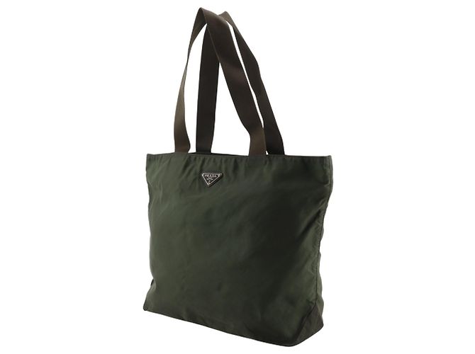 Borsa Tote in Nylon Khaki Prada Cachi - vista 2