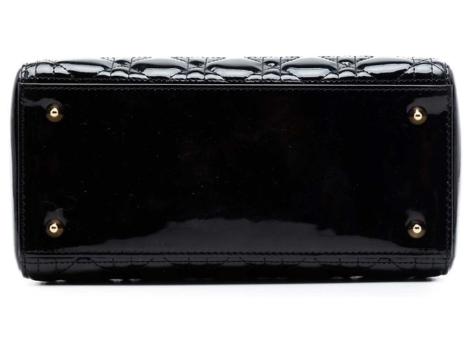 Dior Black Medium Patent Cannage Lady Dior Nero - vista 3