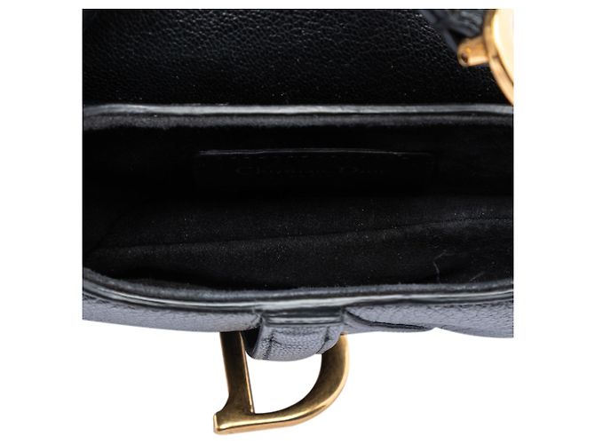 Borsa Saddle in micro pelle di capra nera Dior Nero - vista 4