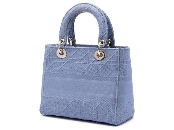 Dior Blue Medium Canvas Cannage Lady D Lite Blu chiaro - vista 2