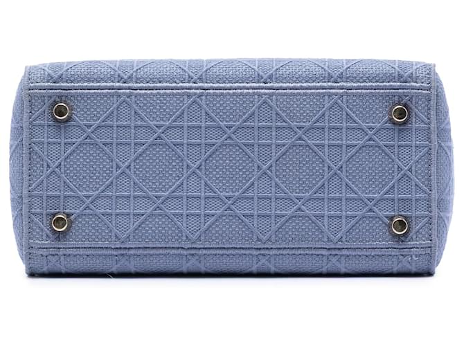 Dior Blue Medium Canvas Cannage Lady D Lite Blu chiaro - vista 3