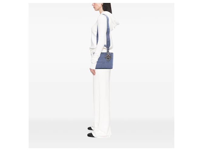 Dior Blue Medium Canvas Cannage Lady D Lite Blu chiaro - vista 5