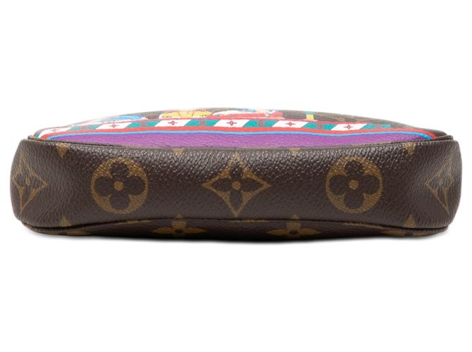 Louis Vuitton Mini Pochette Accessori Vivienne Monogram Marrone Natale - vista 3
