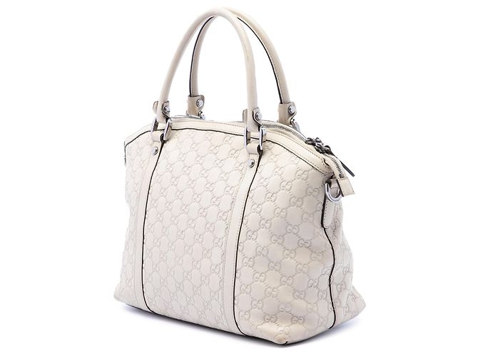 Gucci Guccissima GG Charm Dome Satchel in Weiß, Größe Medium - Ansicht 2