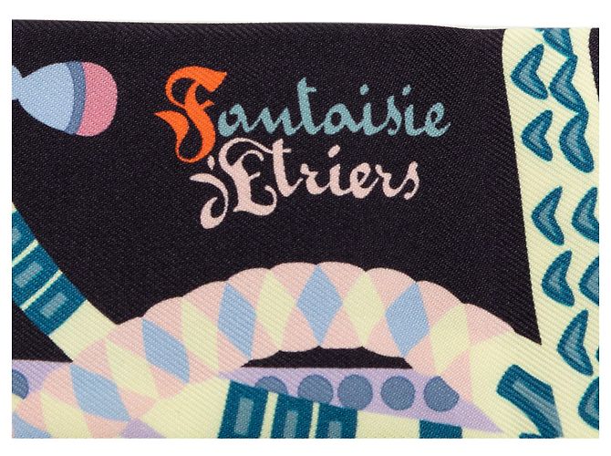 Foulard in seta Hermès Blue Fantaisie d Etriers Twilly - vista 2
