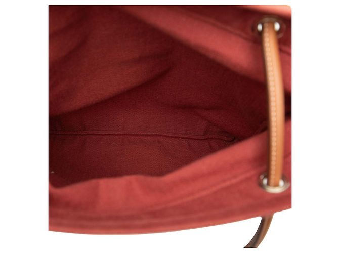 Beauty case Hermès Red Toile Aline MM Rosso - vista 4