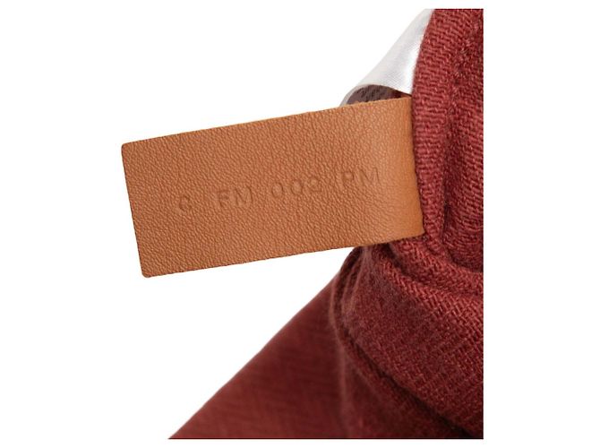 Beauty case Hermès Red Toile Aline MM Rosso - vista 5