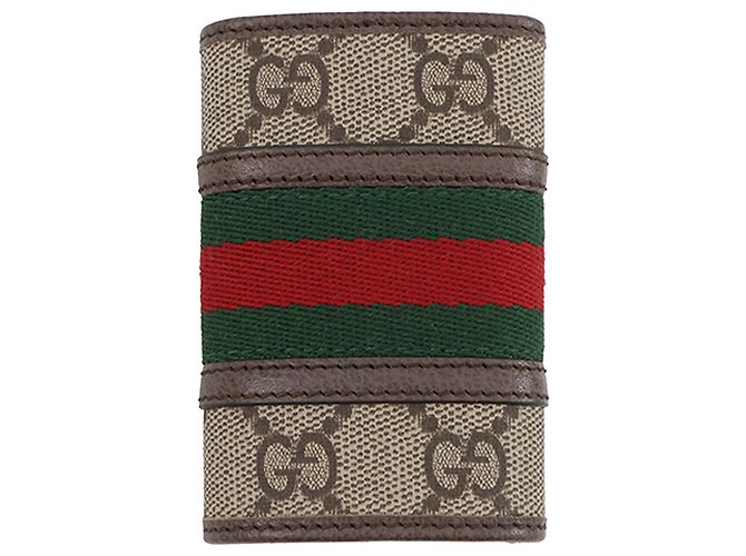 Gucci Beige GG Supreme Web Ophidia Schlüsselcase - Ansicht 2