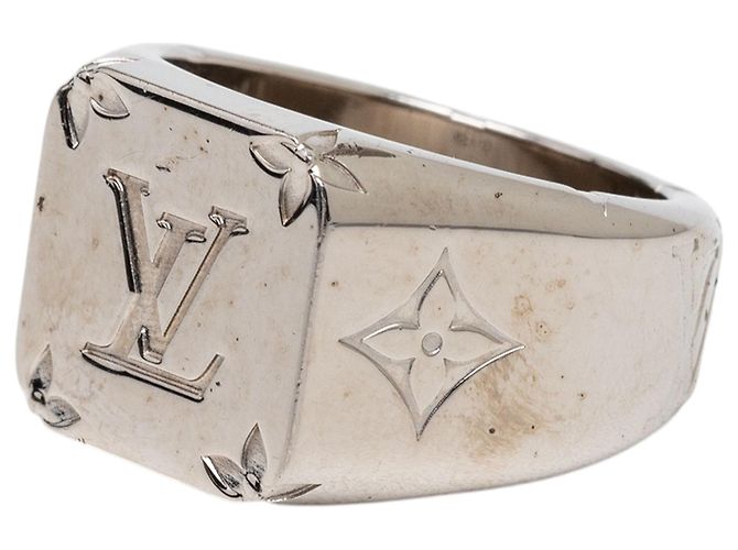 Louis Vuitton Monogram Siegelring aus silberfarbenem Messing M - Ansicht 2