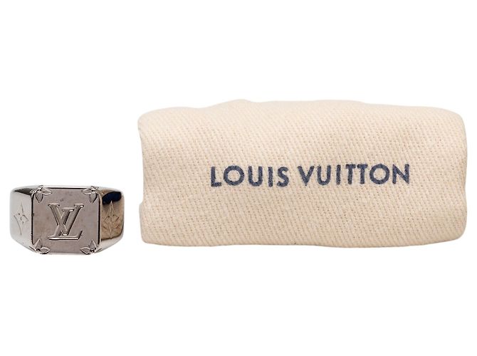 Louis Vuitton Monogram Siegelring aus silberfarbenem Messing M - Ansicht 7