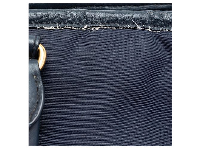 Borsa Prada Blue Vitello Daino con finiture in Tessuto Blu navy - vista 6