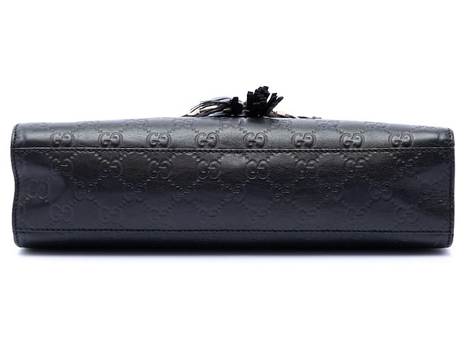 Borsa a tracolla Gucci Black Medium Guccissima Emily Nero - vista 3
