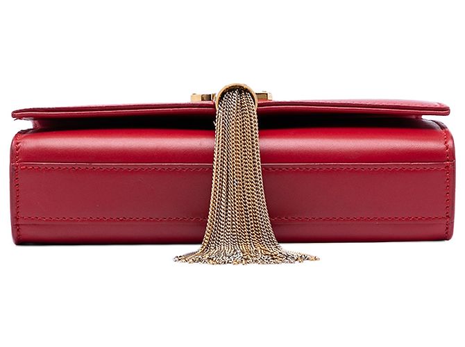 Borsa a tracolla Kate con nappa in pelle di vitello liscia con monogramma rossa di Saint Laurent Rosso - vista 3